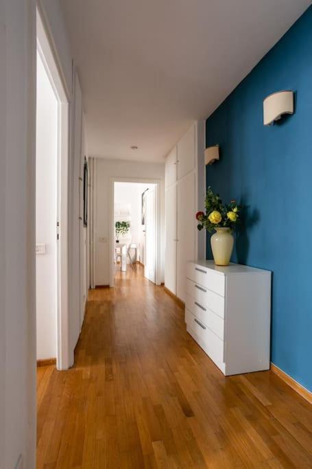 Blue Window In The Center Of Apartment Rome