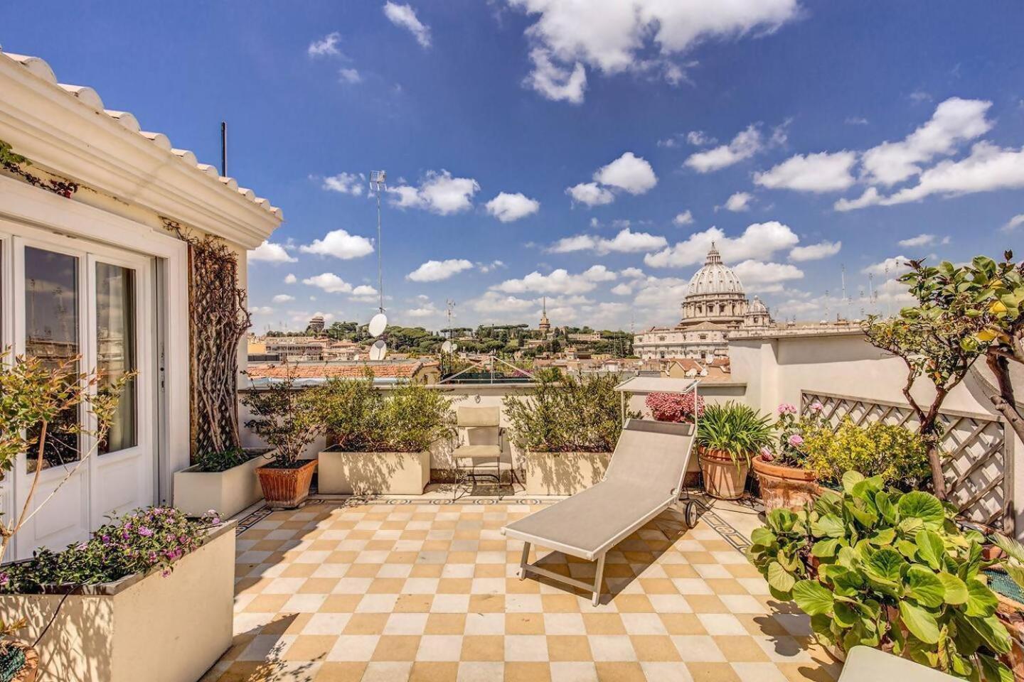 Apartment Attic With Terrace Overlooking St Peters Basilica Rome