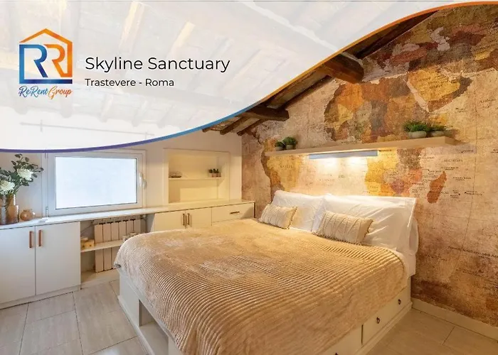 15 Min From Piazza Venezia Skyline Sanctuary In Trastevere